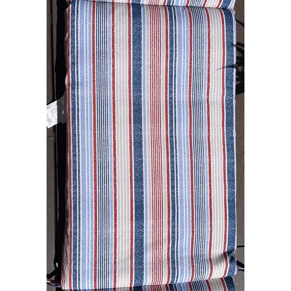 Jordan Outdoor Chaise Lounge Cushion Stripe Patio Fabric Ties New - Picture 3 of 11